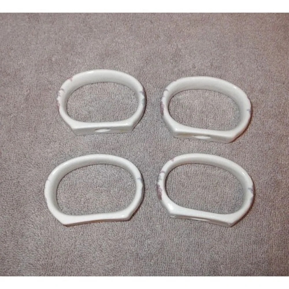 Vtg Fine Bone China Butterfly Floral Napkin Rings Set Of 4 Table Decor MCM